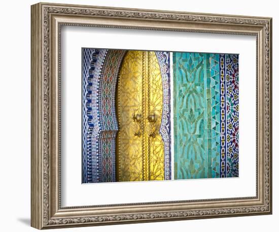 Royal Palace Door, Fes, Morocco-Doug Pearson-Framed Photographic Print