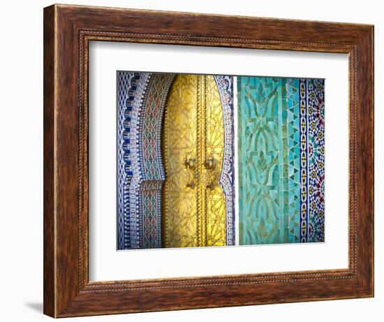 Royal Palace Door, Fes, Morocco-Doug Pearson-Framed Photographic Print