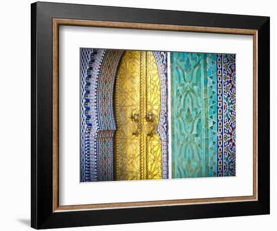 Royal Palace Door, Fes, Morocco-Doug Pearson-Framed Photographic Print