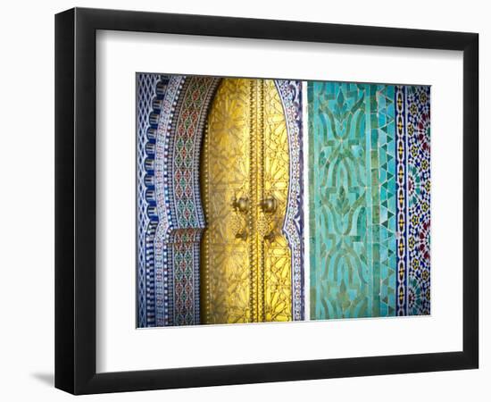 Royal Palace Door, Fes, Morocco-Doug Pearson-Framed Photographic Print