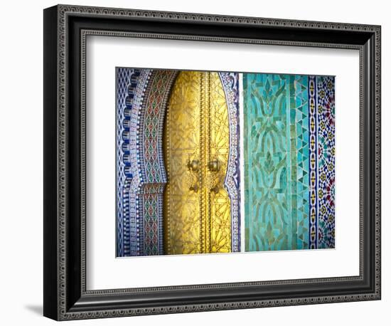 Royal Palace Door, Fes, Morocco-Doug Pearson-Framed Photographic Print