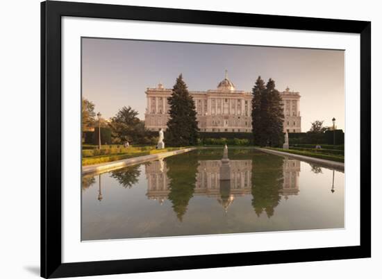 Royal Palace ( Palacio Real), view from Sabatini Gardens (Jardines de Sabatini), Madrid, Spain, Eur-Markus Lange-Framed Photographic Print