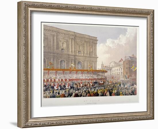 Royal Procession Passing the East End of St Paul's Cathedral, City of London, 1863-Day & Son-Framed Giclee Print