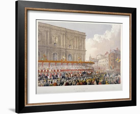 Royal Procession Passing the East End of St Paul's Cathedral, City of London, 1863-Day & Son-Framed Giclee Print