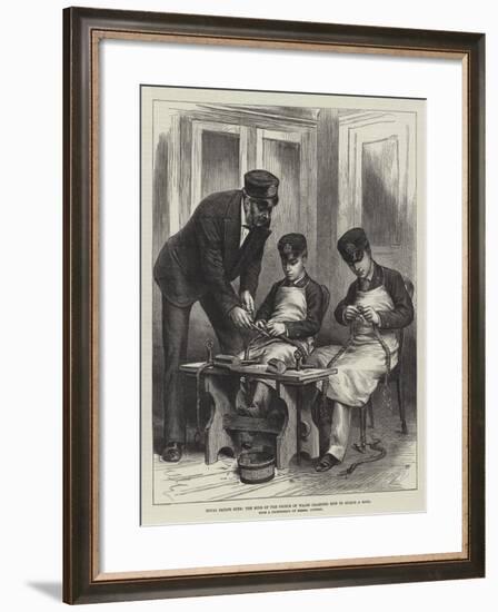 Royal Sailor Boys, the Sons of the Prince of Wales Learning How to Splice a Rope-null-Framed Giclee Print