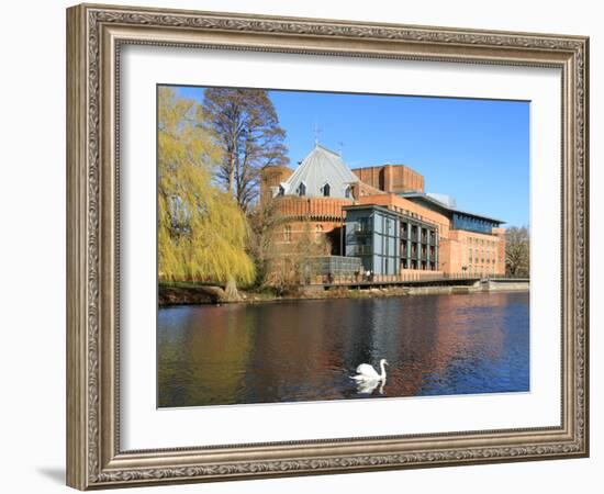 Royal Shakespeare Company Theatre and River Avon, Stratford-Upon-Avon, Warwickshire, England, UK-Rolf Richardson-Framed Photographic Print