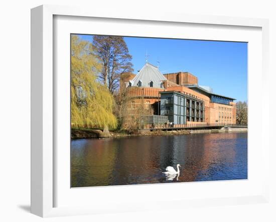 Royal Shakespeare Company Theatre and River Avon, Stratford-Upon-Avon, Warwickshire, England, UK-Rolf Richardson-Framed Photographic Print