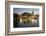 Royal Shakespeare Theatre Lit Up at Dusk Beside River Avon, Stratford-Upon-Avon, Warwickshire-Stuart Black-Framed Photographic Print