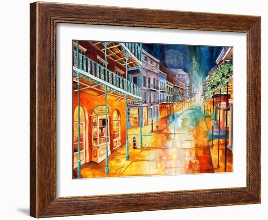 Royal Street at Night-Diane Millsap-Framed Art Print