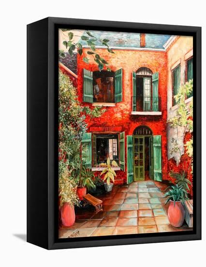 Royal Street Courtyard-Diane Millsap-Framed Stretched Canvas