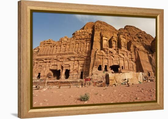 Royal Tombs at Ancient Nabatean City of Petra, Wadi Musa, Ma'an Governorate, Jordan-null-Framed Premier Image Canvas