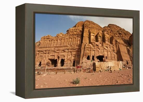 Royal Tombs at Ancient Nabatean City of Petra, Wadi Musa, Ma'an Governorate, Jordan-null-Framed Premier Image Canvas