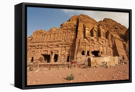 Royal Tombs at Ancient Nabatean City of Petra, Wadi Musa, Ma'an Governorate, Jordan-null-Framed Premier Image Canvas