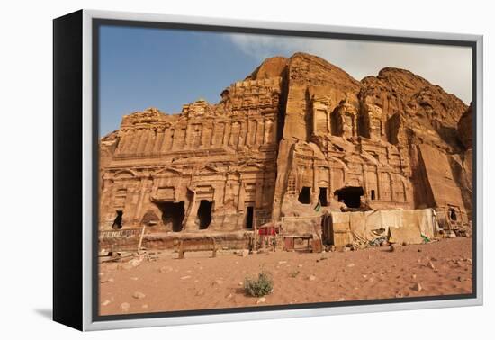 Royal Tombs at Ancient Nabatean City of Petra, Wadi Musa, Ma'an Governorate, Jordan-null-Framed Premier Image Canvas