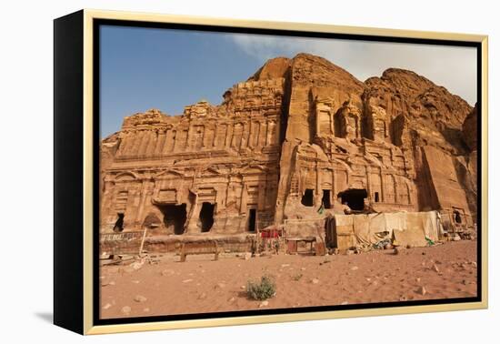 Royal Tombs at Ancient Nabatean City of Petra, Wadi Musa, Ma'an Governorate, Jordan-null-Framed Premier Image Canvas