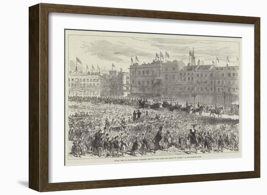 Royal Visit to Nottingham, Children Singing God Bless the Prince of Wales! in the Market-Place-null-Framed Giclee Print