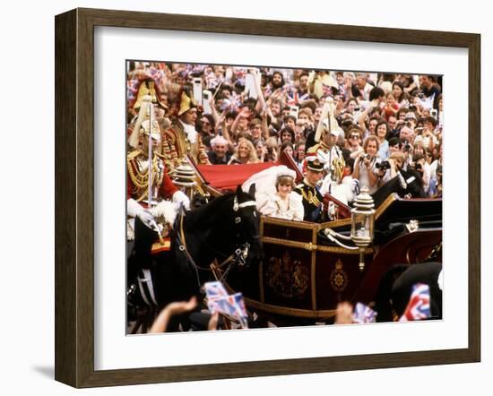 Royal Wedding of Prince Charles and Lady Diana Spencer July 1981-null-Framed Photographic Print