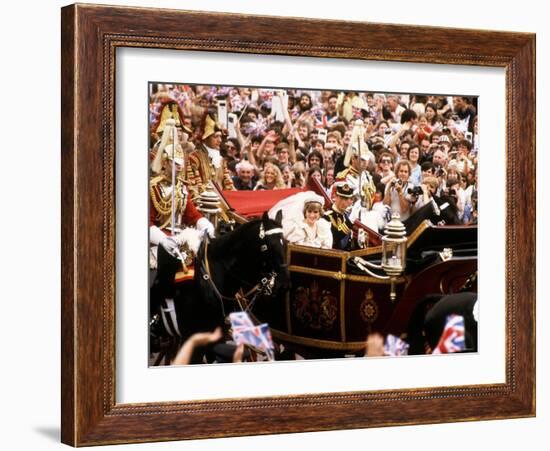 Royal Wedding of Prince Charles and Lady Diana Spencer July 1981-null-Framed Photographic Print