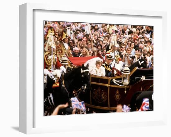 Royal Wedding of Prince Charles and Lady Diana Spencer July 1981-null-Framed Photographic Print