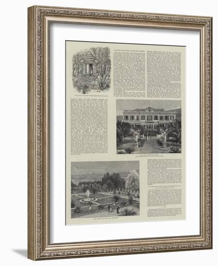 Royalty in the South of France, Views of Hyeres and Hotel Costebelle, the Residence of the Queen-null-Framed Giclee Print