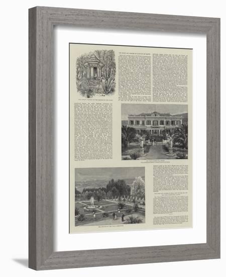 Royalty in the South of France, Views of Hyeres and Hotel Costebelle, the Residence of the Queen-null-Framed Giclee Print