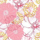 Vector Seamless Pattern with Pink Flowers-rraya-Framed Photographic Print