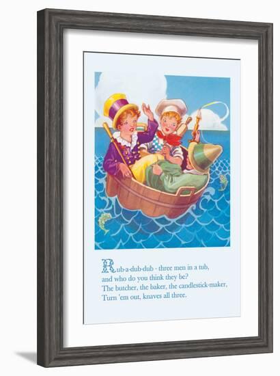 Rub-a-Dub-Dub, Three Men in a Tub-null-Framed Art Print