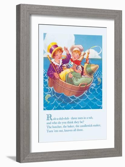 Rub-a-Dub-Dub, Three Men in a Tub-null-Framed Art Print