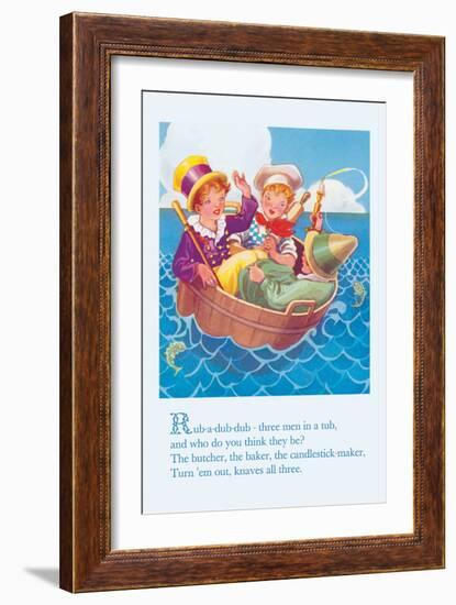 Rub-a-Dub-Dub, Three Men in a Tub-null-Framed Art Print