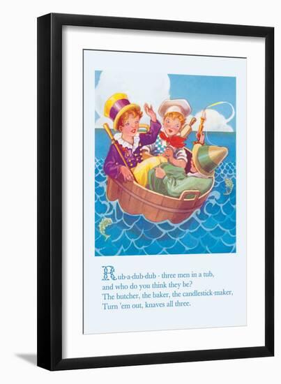 Rub-a-Dub-Dub, Three Men in a Tub--Framed Art Print