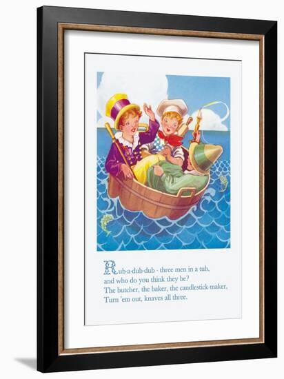 Rub-a-Dub-Dub, Three Men in a Tub-null-Framed Art Print