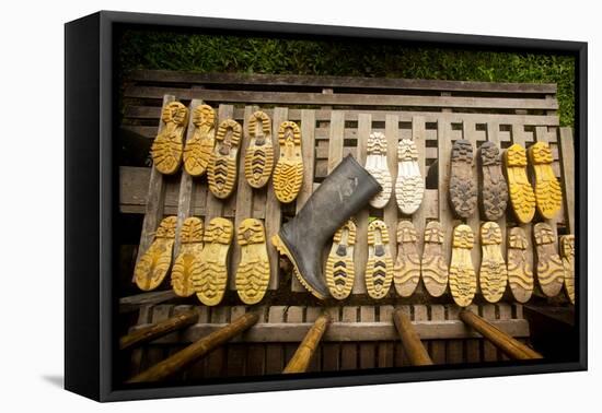Rubber Boots Dry Out at a Lodge in Tambopata Reserve in Peru's Amazon Basin-Sergio Ballivian-Framed Premier Image Canvas