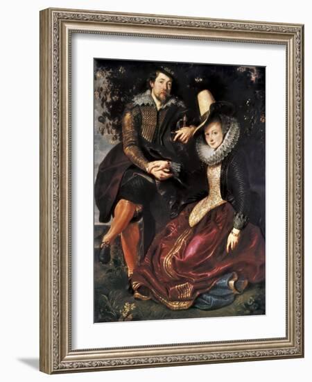 Rubens and Isabella Brant in the Honeysuckle Bower-Peter Paul Rubens-Framed Art Print