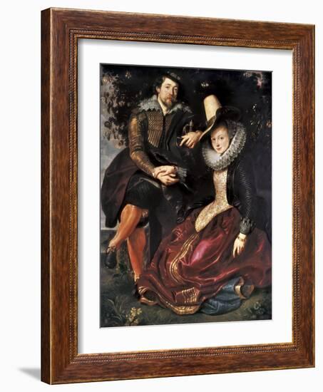 Rubens and Isabella Brant in the Honeysuckle Bower-Peter Paul Rubens-Framed Art Print