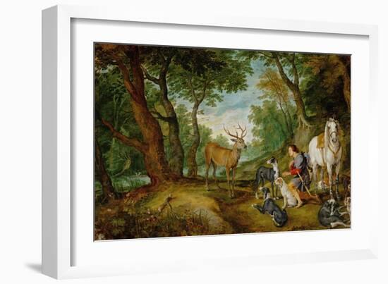 Rubens and Peter Brueghel the Younger: The Vision of Saint Hubertus-Peter Paul Rubens-Framed Giclee Print