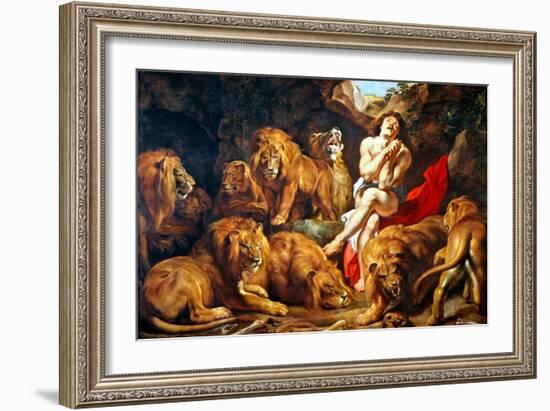 Rubens: Daniel and Lions Den-Peter Paul Rubens-Framed Giclee Print