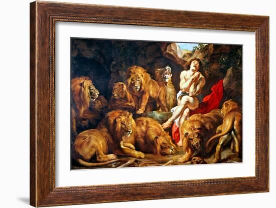 Rubens: Daniel and Lions Den-Peter Paul Rubens-Framed Giclee Print