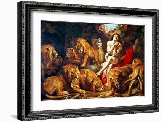 Rubens: Daniel and Lions Den-Peter Paul Rubens-Framed Giclee Print