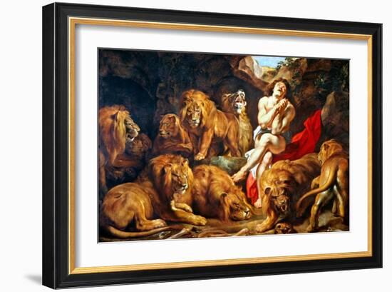 Rubens: Daniel and Lions Den-Peter Paul Rubens-Framed Giclee Print