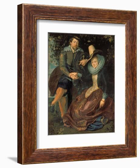 Rubens Und Isabella Brant in a Honeysuckle Bower, about 1609-Peter Paul Rubens-Framed Giclee Print