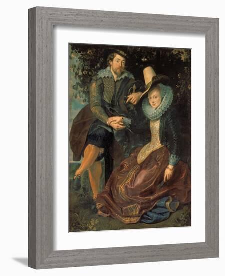 Rubens Und Isabella Brant in a Honeysuckle Bower, about 1609-Peter Paul Rubens-Framed Giclee Print