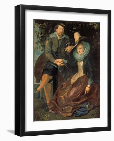 Rubens Und Isabella Brant in a Honeysuckle Bower, about 1609-Peter Paul Rubens-Framed Giclee Print