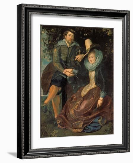 Rubens Und Isabella Brant in a Honeysuckle Bower, about 1609-Peter Paul Rubens-Framed Giclee Print