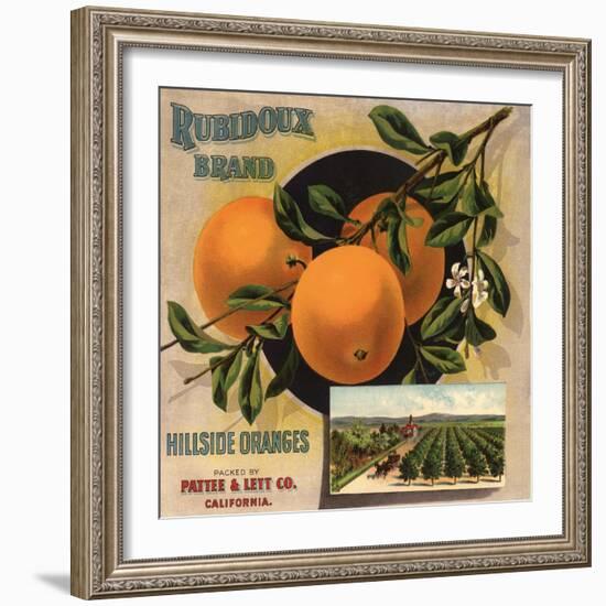 Rubidoux Brand - California - Citrus Crate Label-Lantern Press-Framed Art Print