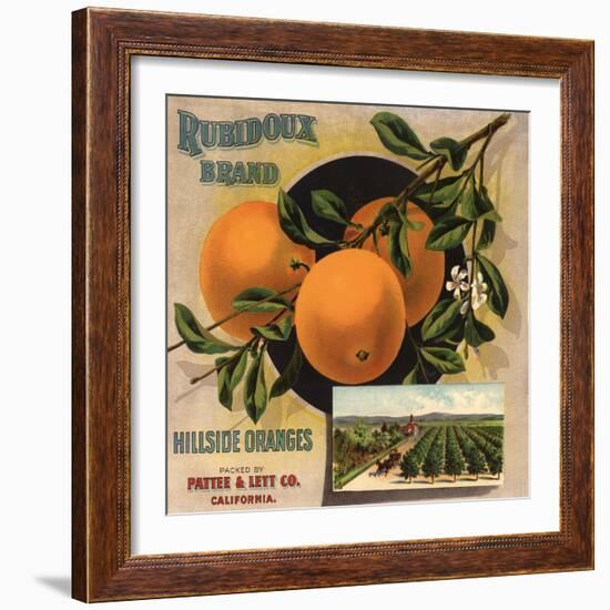 Rubidoux Brand - California - Citrus Crate Label-Lantern Press-Framed Art Print