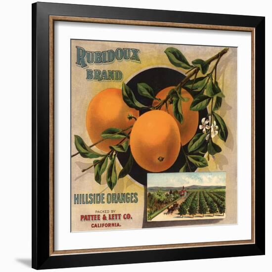 Rubidoux Brand - California - Citrus Crate Label-Lantern Press-Framed Art Print