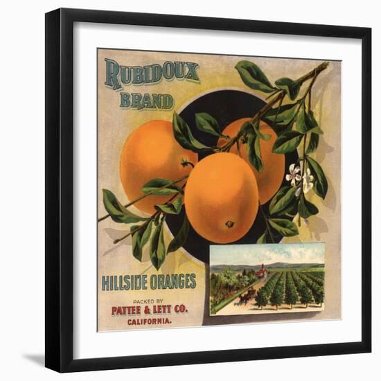 Rubidoux Brand - California - Citrus Crate Label-Lantern Press-Framed Art Print