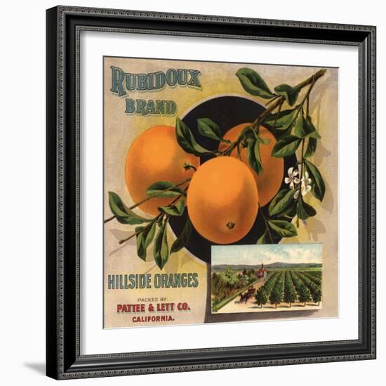 Rubidoux Brand - California - Citrus Crate Label-Lantern Press-Framed Art Print