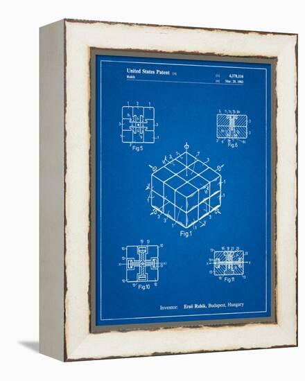 Rubik's Cube Patent-Cole Borders-Framed Stretched Canvas