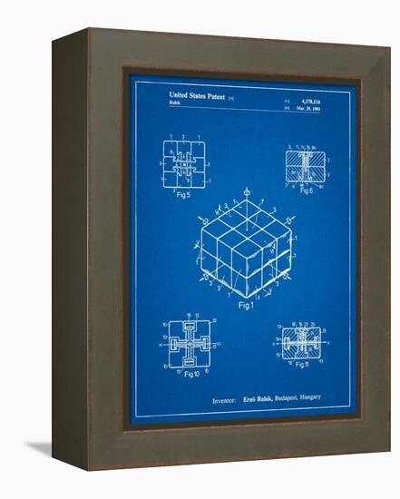 Rubik's Cube Patent-Cole Borders-Framed Stretched Canvas